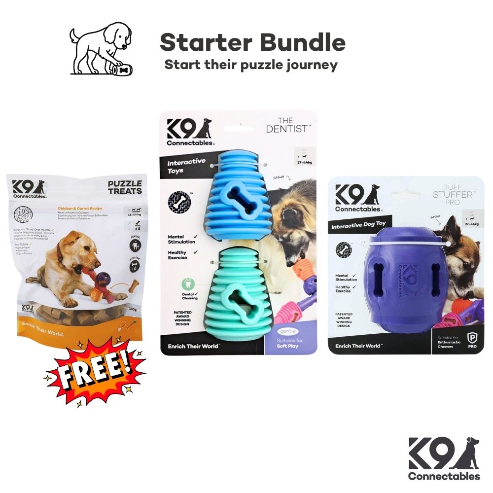 K9 Connectables starter bundle with dog toys and treats 