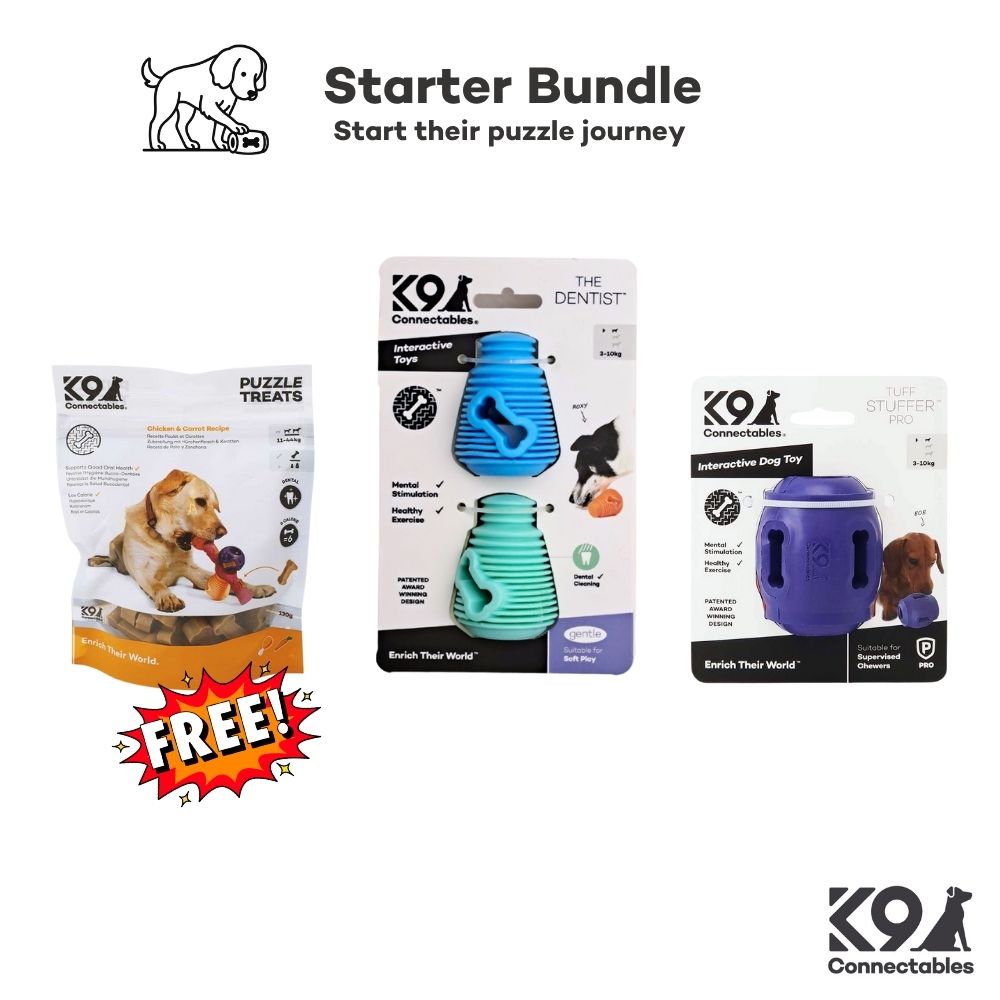 K9 Connectables starter bundle with dog toys and treats 